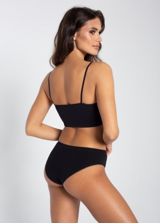 Безшевни бикини с висока талия, черни