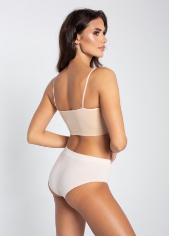 Безшевни бикини с висока талия, телесни