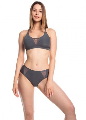Безшевни дамски бикини в сив цвят L-POL5022BI-03 - 2XL Безшевни дамски бикини в сив цвят L-POL5022BI-03 - 2XL