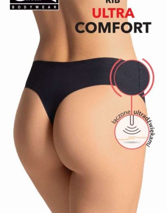 Рипсени дамски прашки в черен цвят RIB ULTRA COMFORT Рипсени дамски прашки в черен цвят RIB ULTRA COMFORT