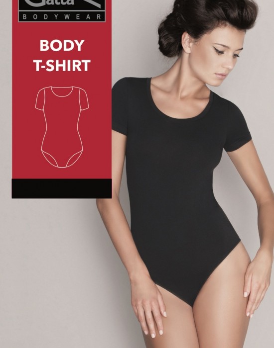 Body T-shirt дамско боди с къс ръкав, черен Body T-shirt дамско боди с къс ръкав, черен