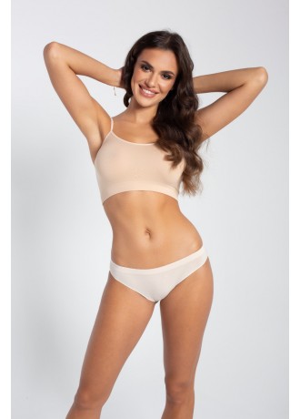 Дамски безшевни бикини с ниска талия, телесен цвят