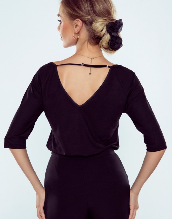 Дамска блуза с 3/4 ръкави в черен цвят ORNELLA