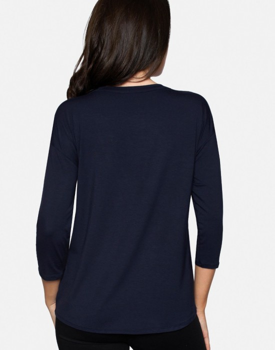 Дамска блуза с 3/4 ръкав в тъмносин цвят ALEXA