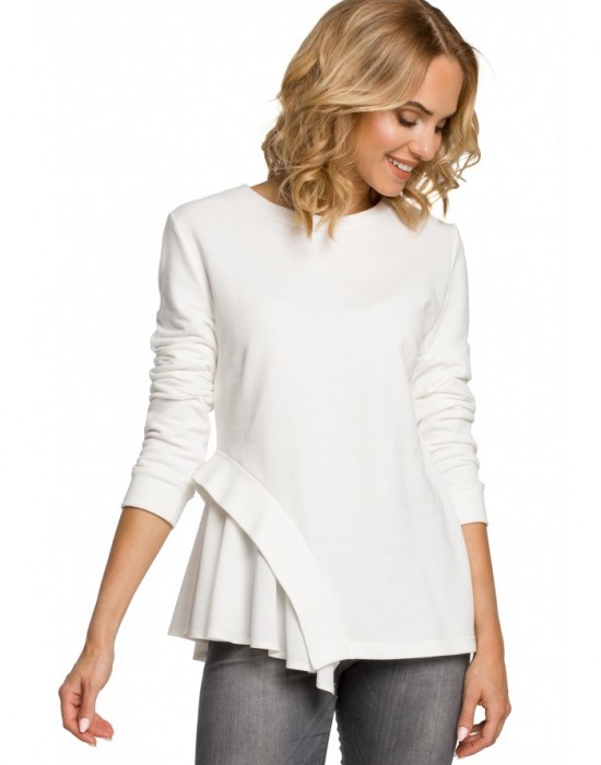 Дамска асиметрична блуза в цвят екрю M333, MOE, Блузи / Топове - Modavel.com