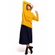Асиметричен дамски пуловер в жълт цвят M468, MOE, Пуловери - Modavel.com
