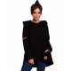 Асиметрична блуза с качулка в черен цвят B131, BE, Блузи / Топове - Modavel.com