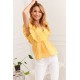 Дамска блуза с волани в жълт цвят 87222, FASARDI, Блузи / Топове - Modavel.com
