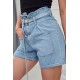 Дамски къси дънкови панталони с висока талия MP72612, FASARDI, Панталони - Modavel.com