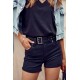 Дамски къс дънков панталон в черен цвят 627, FASARDI, Панталони - Modavel.com