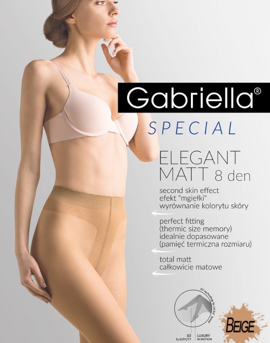 Матов чорапогащник в бежов цвят Elegant Matt 8 DEN Beige, Gabriella - Modavel.com Матов чорапогащник в бежов цвят Elegant Matt 8 DEN Beige, Gabriella, Чорапогащи - Modavel.com