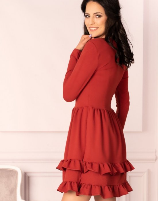 Мини рокля във червен цвят Madelana, Merribel - Modavel.com Мини рокля във червен цвят Madelana, Merribel, Къси рокли - Modavel.com