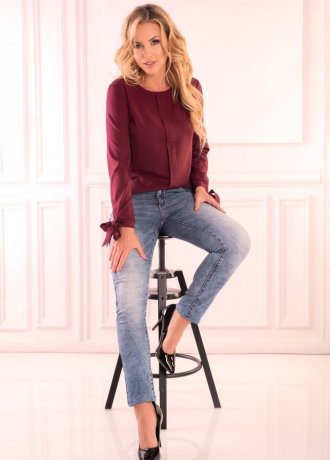 Елегантна блуза в цвят бордо Nedimade