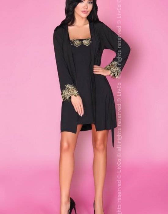 Еротичен халат в черен цвят Marita, LivCo Corsetti Fashion, Секси Халати - Modavel.com