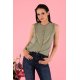 Блуза без ръкави в цвят каки Nenaria, Merribel, Блузи / Топове - Modavel.com