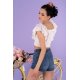 Дамска къса блуза в бял цвят Darita, Merribel - Modavel.com Дамска къса блуза в бял цвят Darita, Merribel, Блузи / Топове - Modavel.com