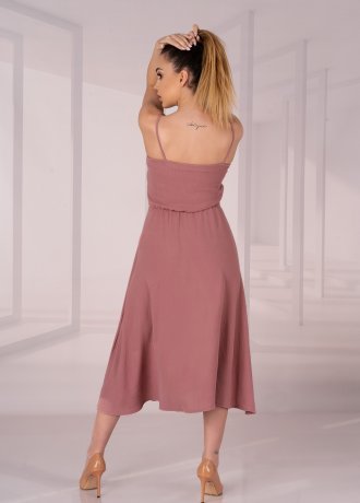 Дълга рокля в цвят пепел от рози Molinen D04