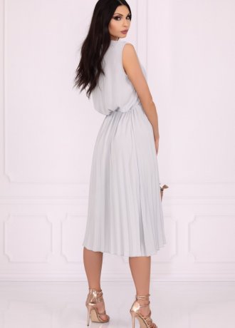 Ежедневна миди рокля в сиво Raschele