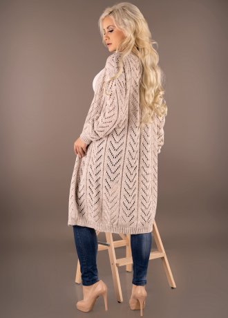 Дамска дълга жилетка в бежов цвят Maramela