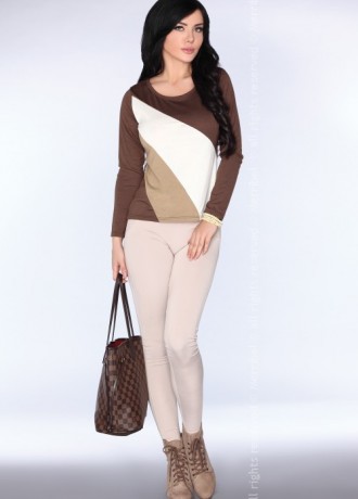 Дамска блуза с кафяв цвят CG032