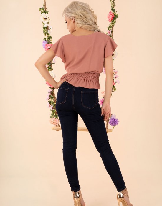 Ефирна дамска блуза с къс ръкав Etiar, Merribel, Блузи / Топове - Modavel.com