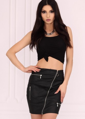 Дамска пола в черен цвят Pearliema