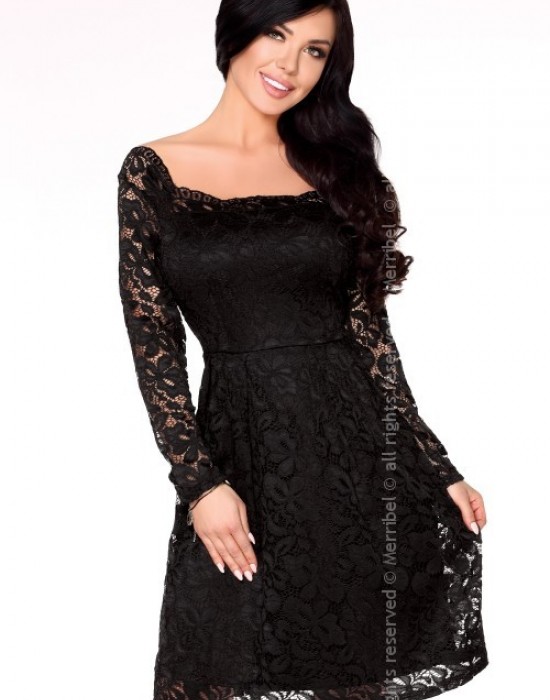 Елагантна миди рокля в черно Caramia