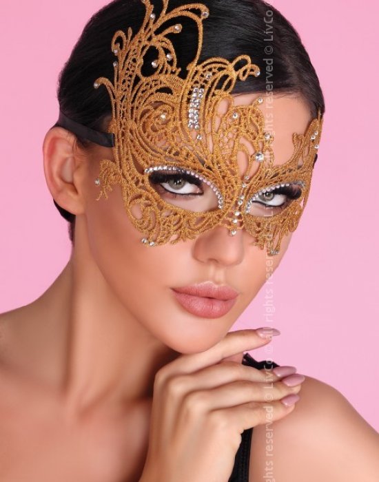 Еротична дантелена маска в златисто, LivCo Corsetti Fashion - Modavel.com Еротична дантелена маска в златисто, LivCo Corsetti Fashion, Еротични - Modavel.com
