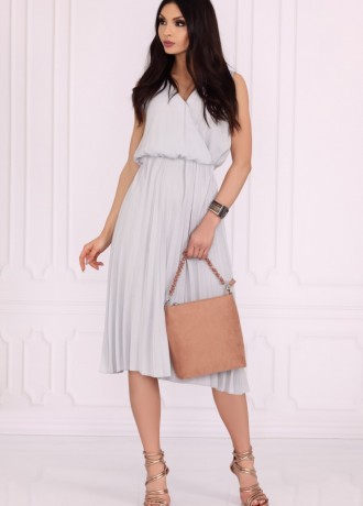 Ежедневна миди рокля в сиво Raschele