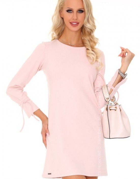 Ежедневна мини рокля в розово Mariabela, Merribel, Къси рокли - Modavel.com