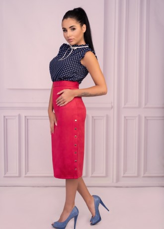 Велурена миди пола с висока талия Lunarin