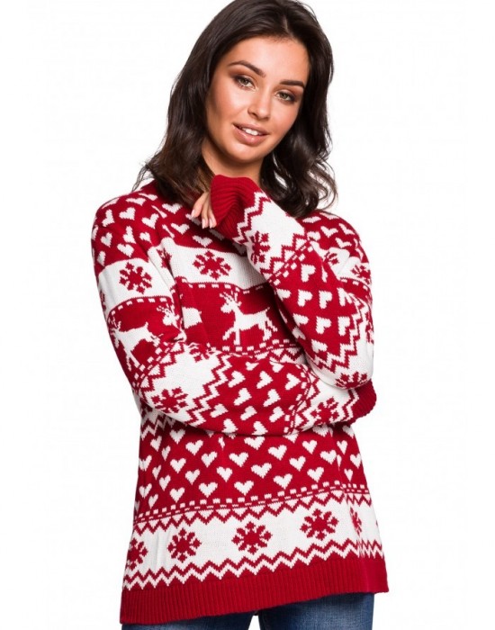 Дамски пуловер с коледни мотиви BK039 Model 1