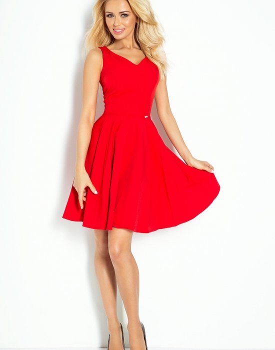 Миди рокля в червен цвят 114-3, Numoco, Миди рокли - Modavel.com