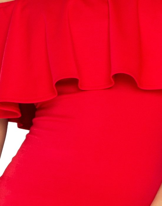 Елегантна миди рокля в червено 138-2, Numoco, Миди рокли - Modavel.com