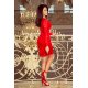 Червена дантелена миди рокля с дълги ръкави 170-6, Numoco, Миди рокли - Modavel.com