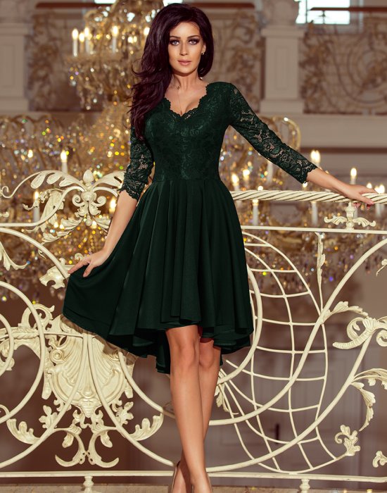 Елегантна асиметрична миди рокля 210-3, Numoco, Миди рокли - Modavel.com