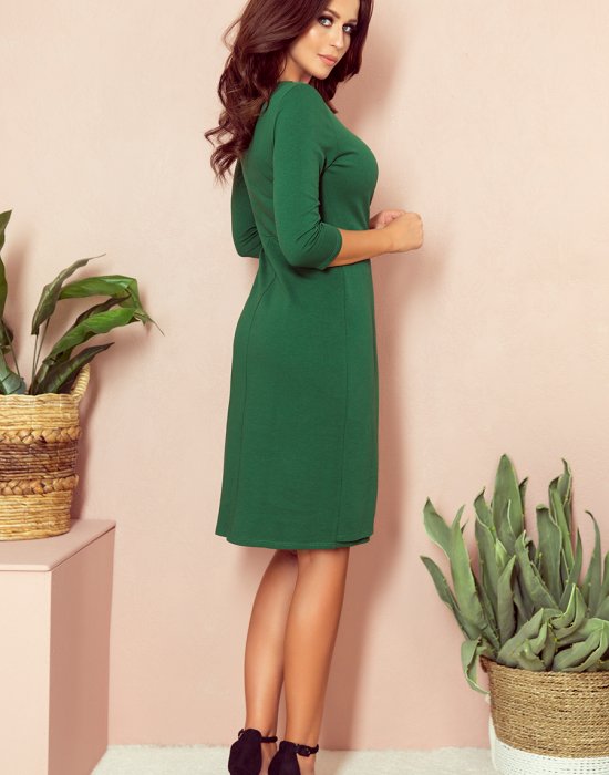 Дамска рокля в зелен цвят 255-2, Numoco, Миди рокли - Modavel.com