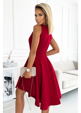 Официална асиметрична рокля в червено 397-1