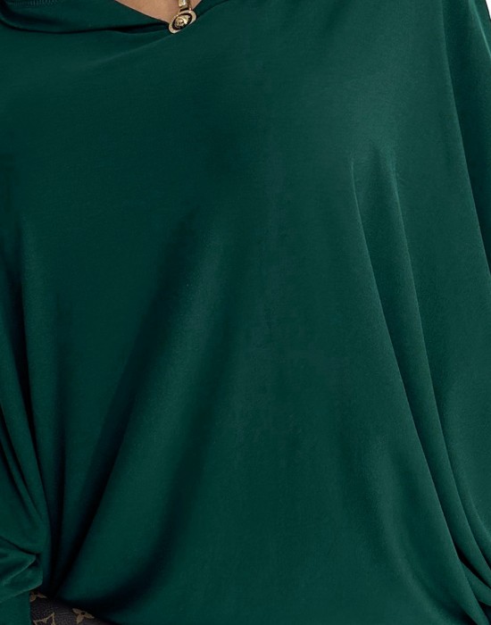 Спортна рокля с качулка в зелен цвят 400-1