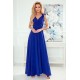 Елегантна дълга рокля в син цвят 405-2