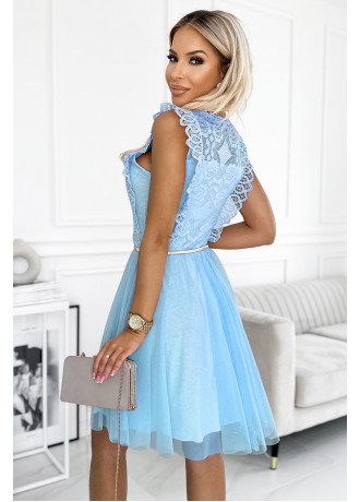 Елегантна рокля в син цвят 454-4