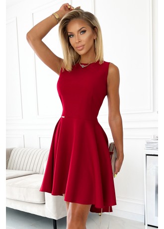 Официална асиметрична рокля в червено 397-1