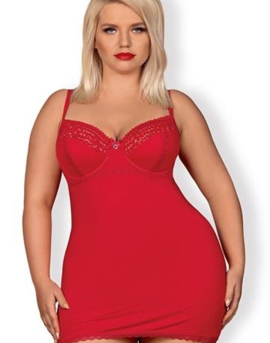 Червена нощница с прашки Jolierose, Obsessive, Нощници - Modavel.com