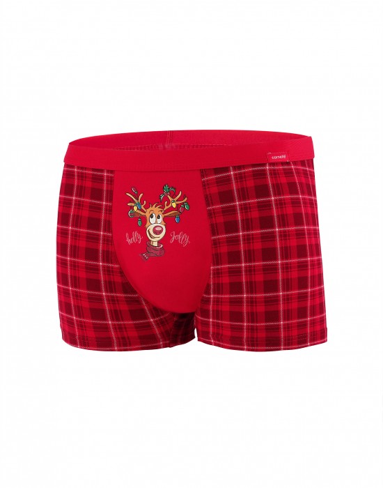 Мъжки коледни боксерки в червен цвят Rudolph, Cornette, Боксерки - Modavel.com